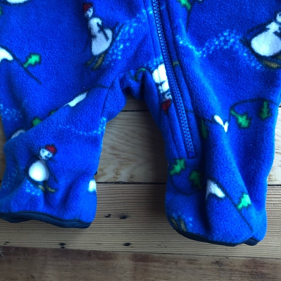 Columbia infant 0-6M winter snow one piece skiing snowman blue romper snow suit - Picture 4 of 8